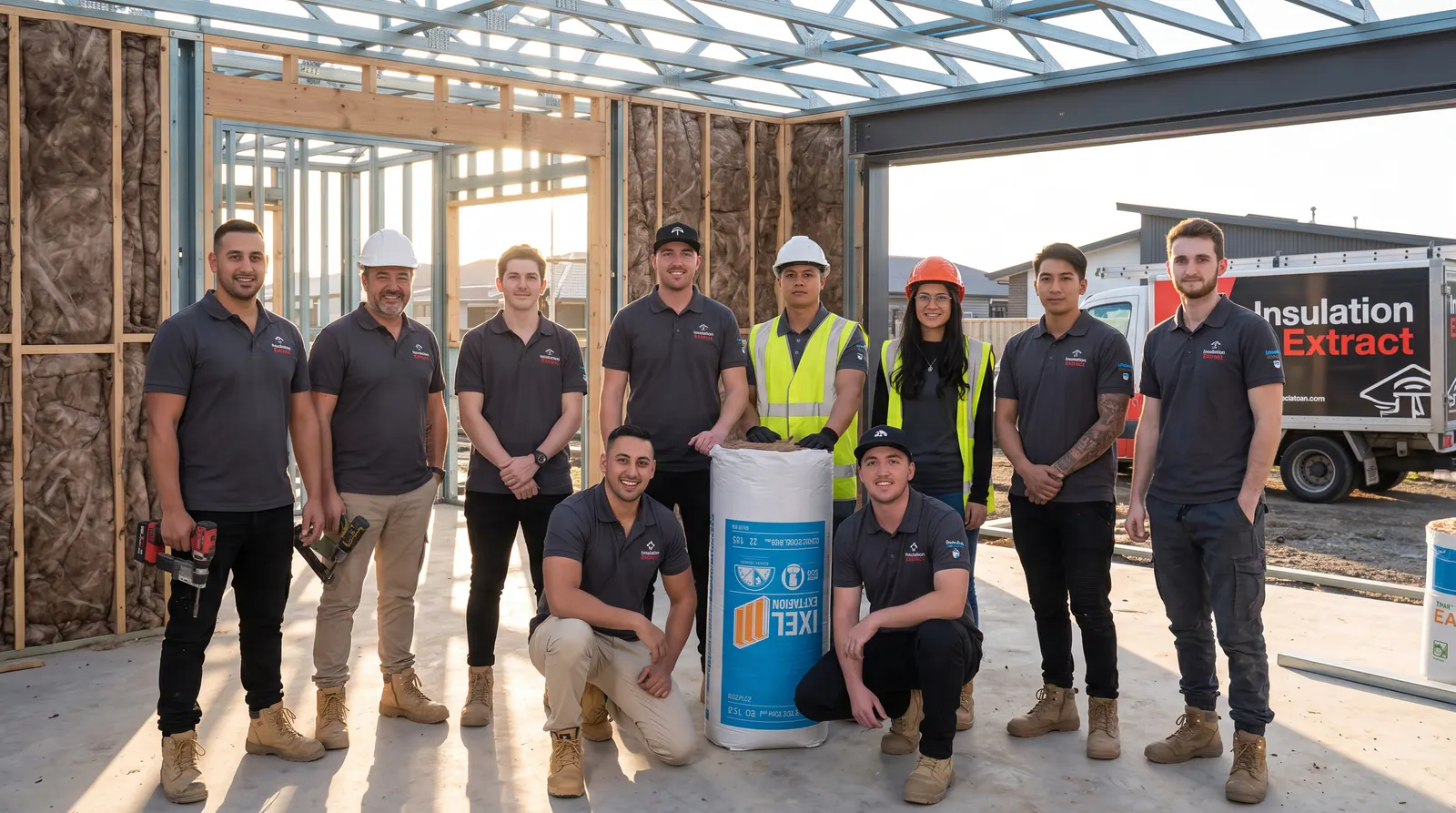 Insulation Extract old insulation removal and installation team